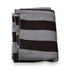Dolce & Gabbana Black Gray Stripes Wool Neck Wrap Scarf - Eljoys Fashion 