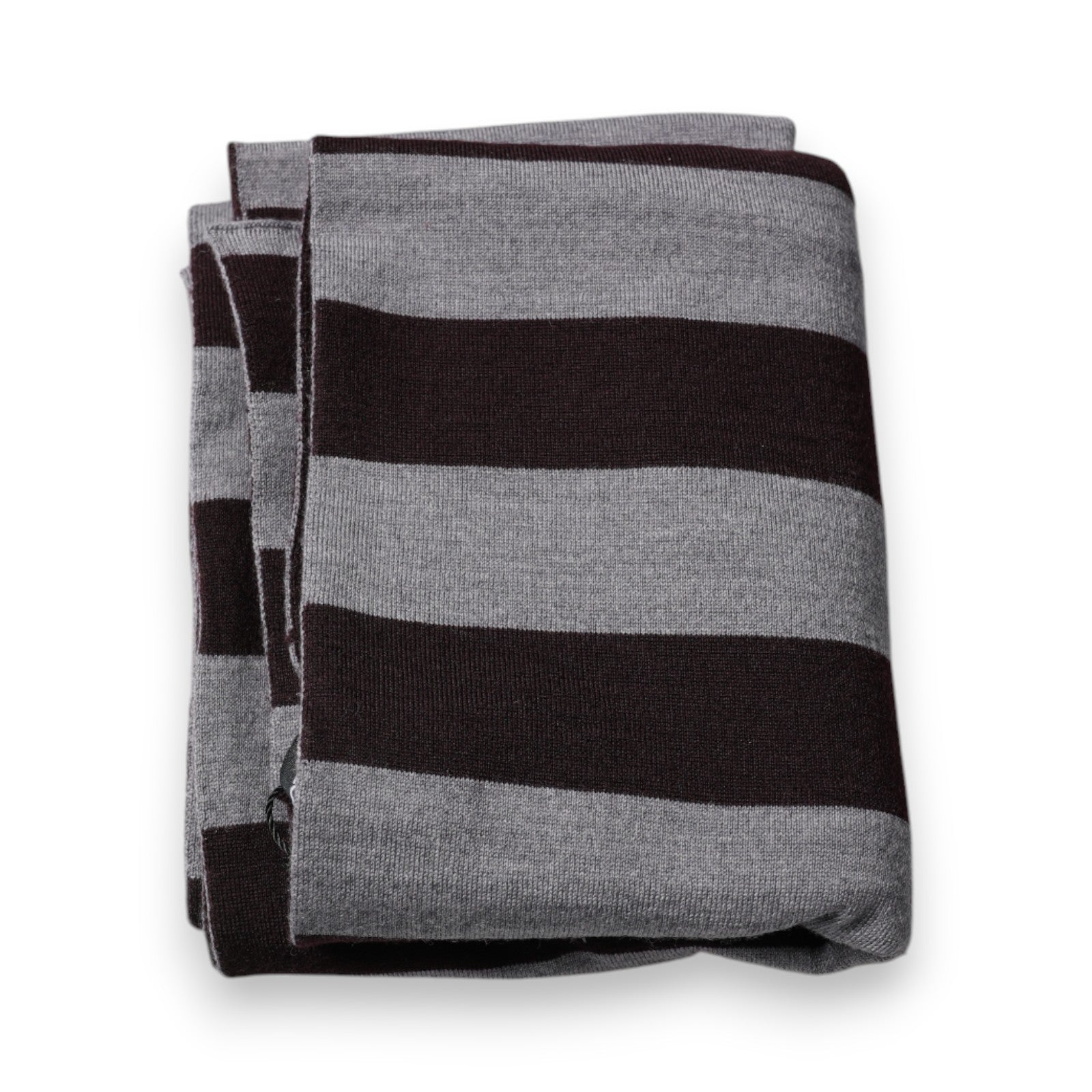 Dolce & Gabbana Black Gray Stripes Wool Neck Wrap Scarf Dolce & Gabbana