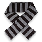 Dolce & Gabbana Black Gray Stripes Wool Neck Wrap Scarf - Eljoys Fashion 