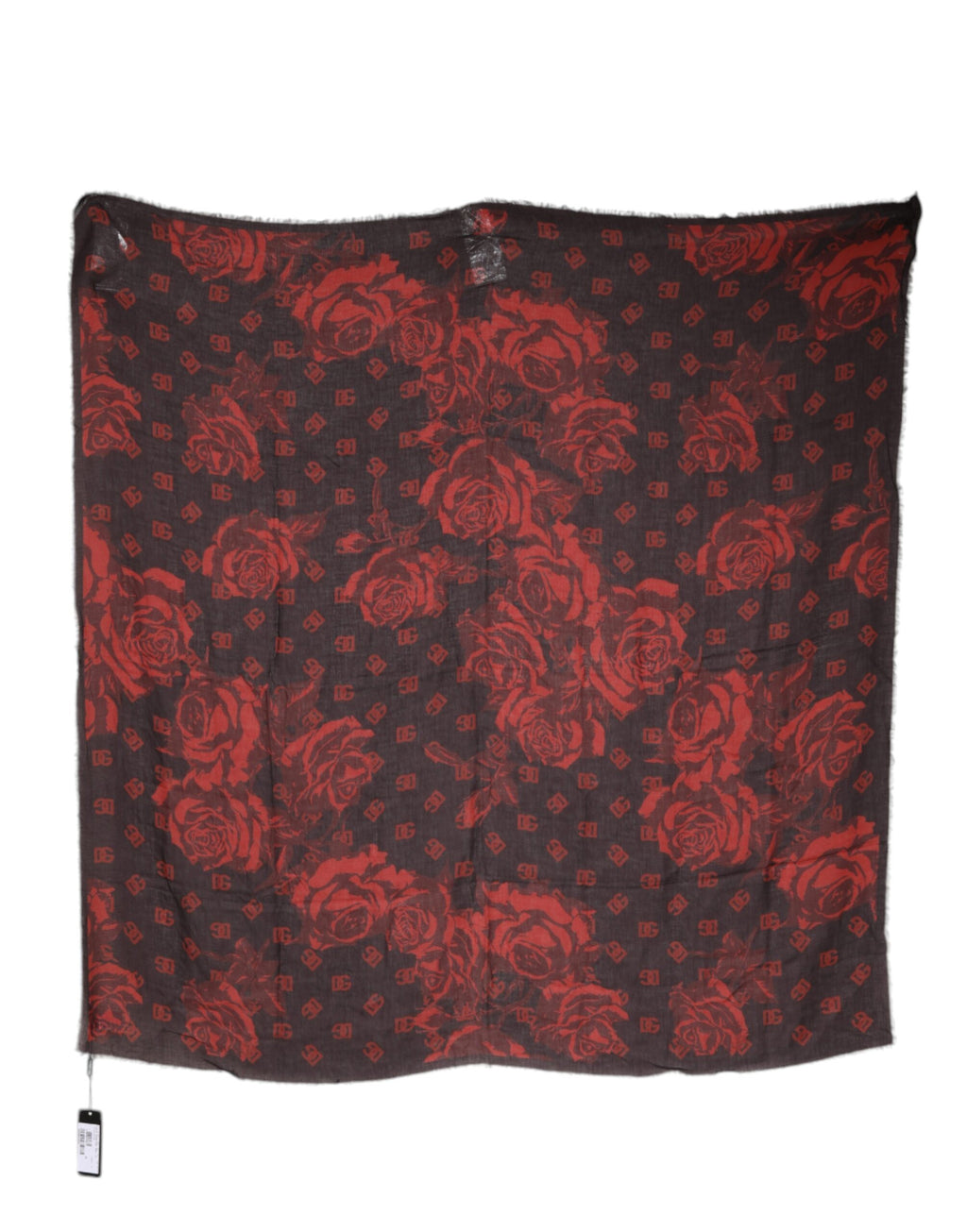 Dolce & Gabbana Black Red Floral Modal Wrap Shawl Scarf - Eljoys Fashion 