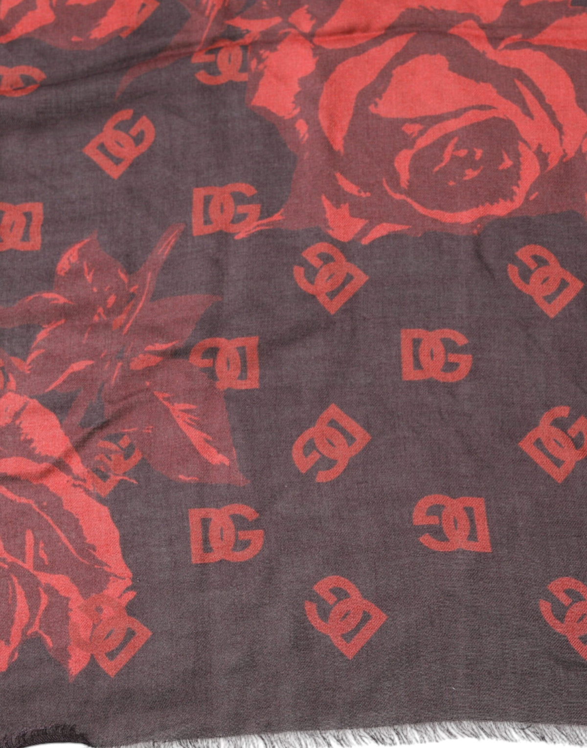 Dolce & Gabbana Black Red Floral Modal Wrap Shawl Scarf - Eljoys Fashion 