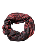 Dolce & Gabbana Black Red Floral Modal Wrap Shawl Scarf - Eljoys Fashion 
