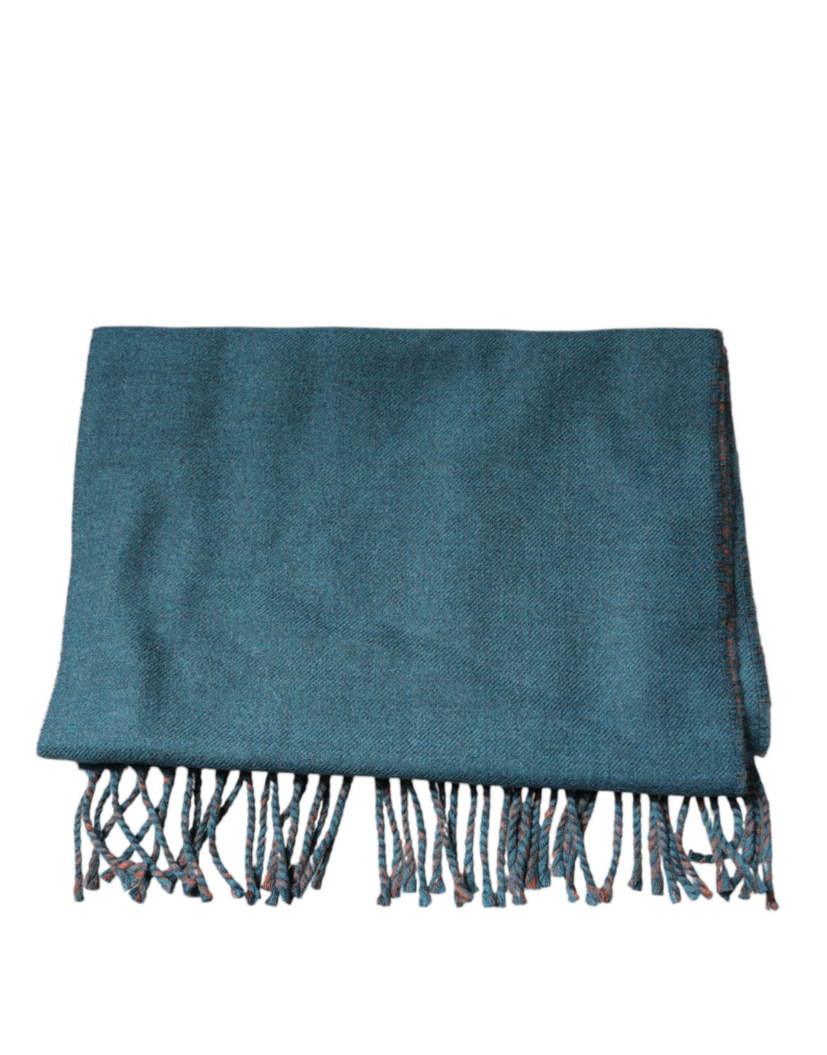 Dolce & Gabbana Blue Green Wool Fringes Wrap Shawl Scarf - Eljoys Fashion 