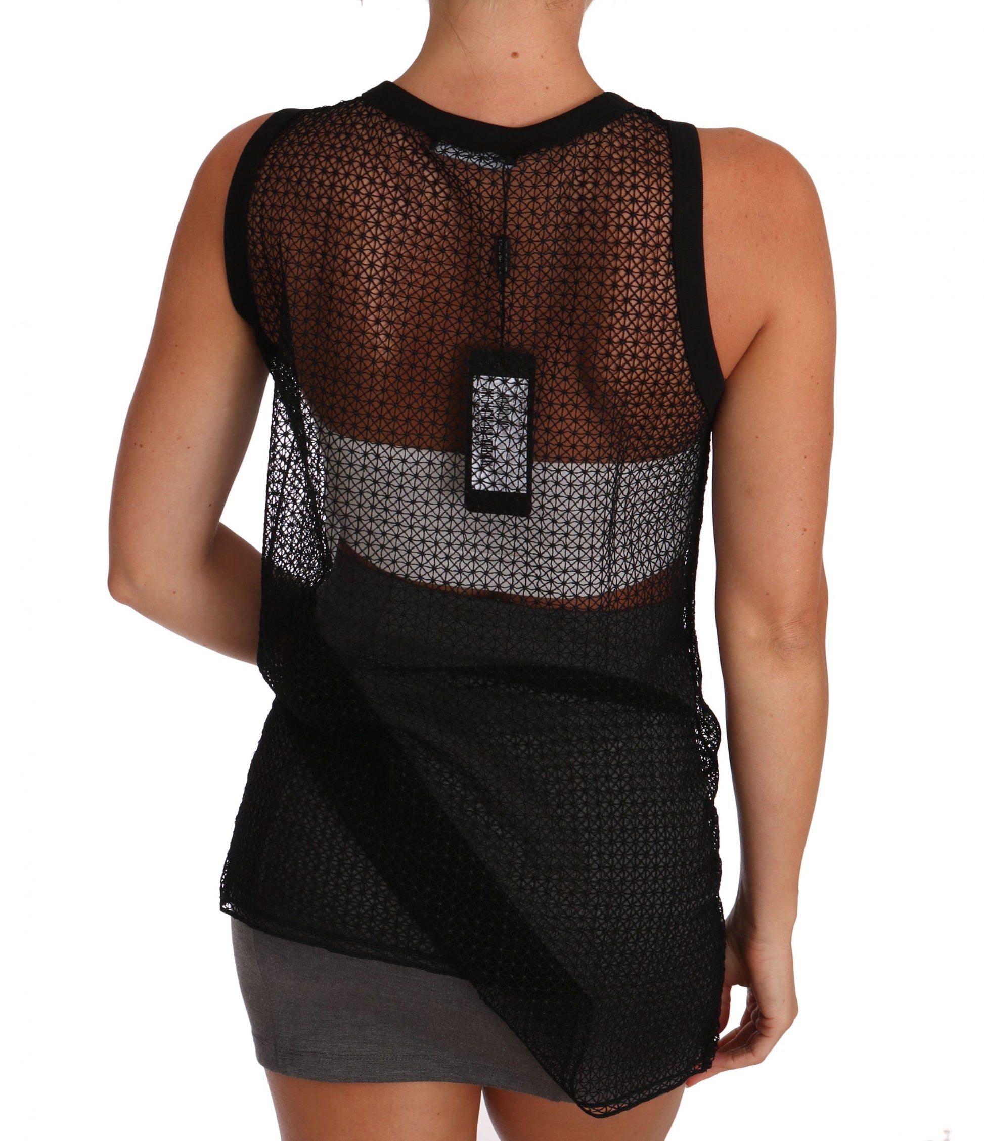 Dolce & Gabbana Black Mesh Transparent Blouse T-shirt Dolce & Gabbana
