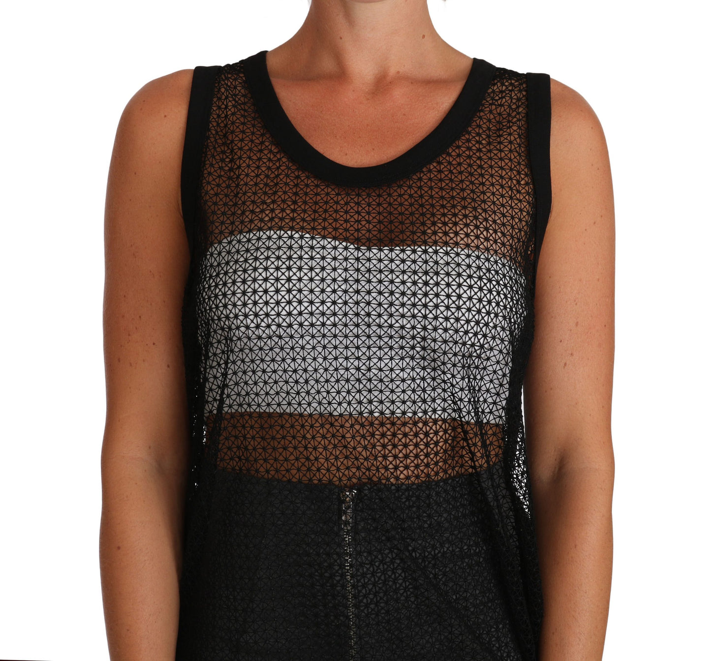 Dolce & Gabbana Black Mesh Transparent Blouse T-shirt Dolce & Gabbana