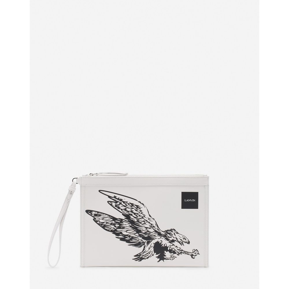 Lanvin White Leather Men Pouch Wallet Lanvin