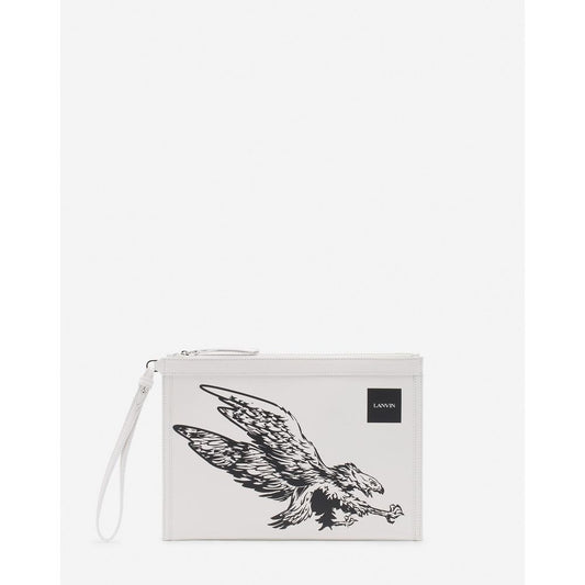 Lanvin White Leather Men Pouch Wallet Lanvin