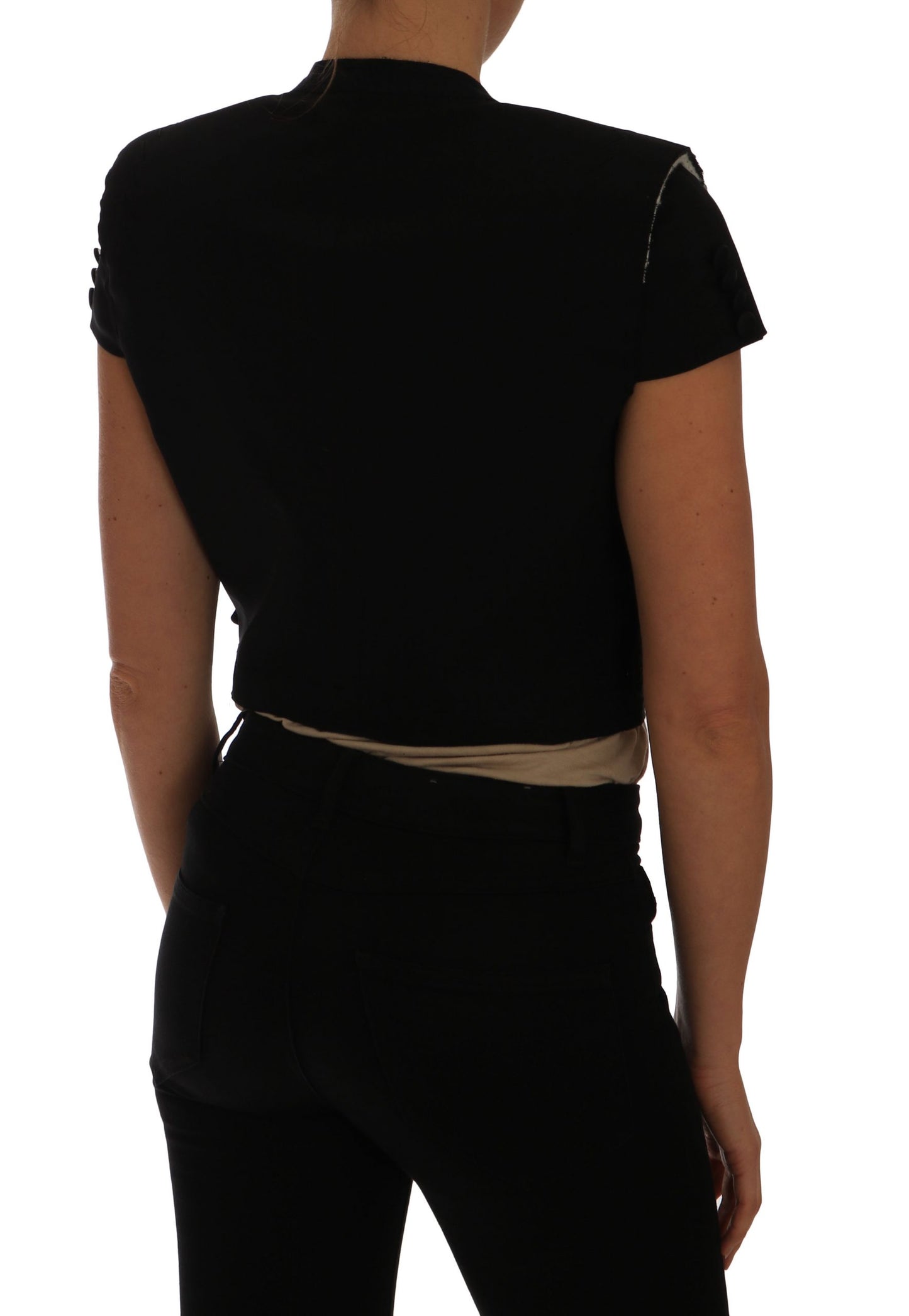 Dolce & Gabbana Black Short Croped Blazer Jacket Dolce & Gabbana