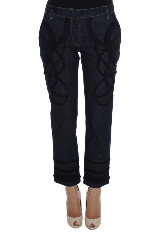 Dolce & Gabbana Blue Denim Cotton CAPRI Torero Jeans Dolce & Gabbana
