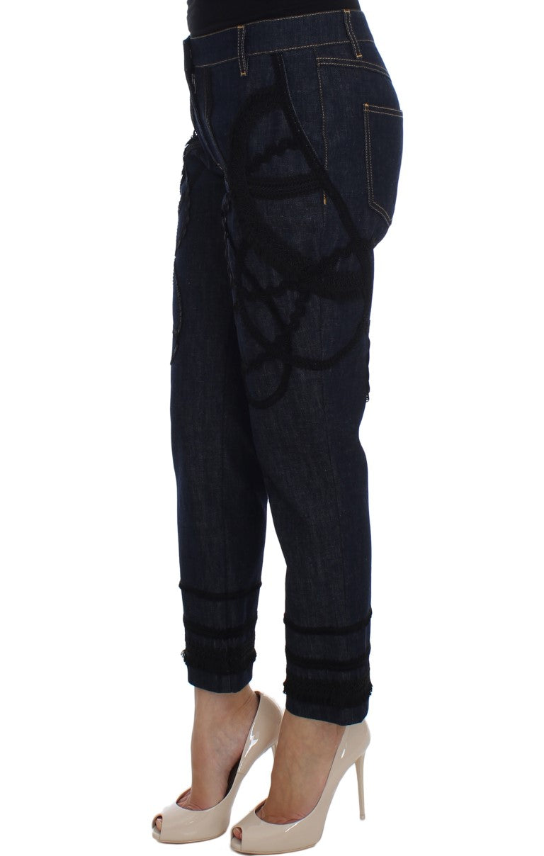 Dolce & Gabbana Blue Denim Cotton CAPRI Torero Jeans - Eljoys Fashion 