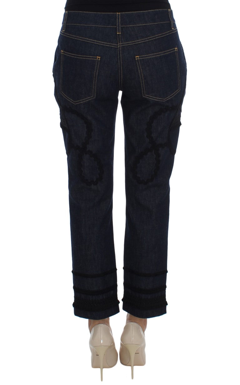Dolce & Gabbana Blue Denim Cotton CAPRI Torero Jeans - Eljoys Fashion 
