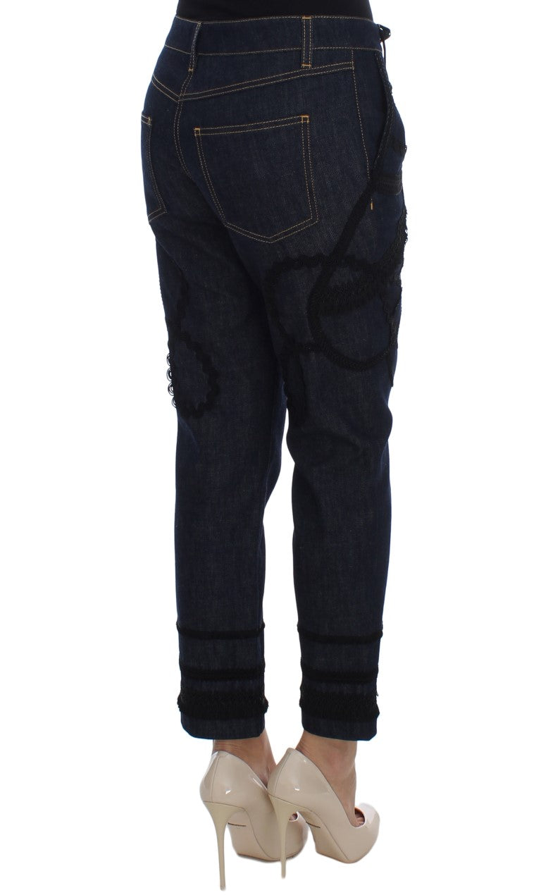 Dolce & Gabbana Blue Denim Cotton CAPRI Torero Jeans - Eljoys Fashion 