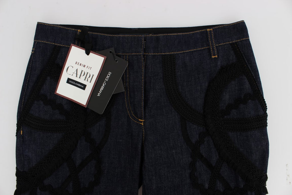 Dolce & Gabbana Blue Denim Cotton CAPRI Torero Jeans - Eljoys Fashion 