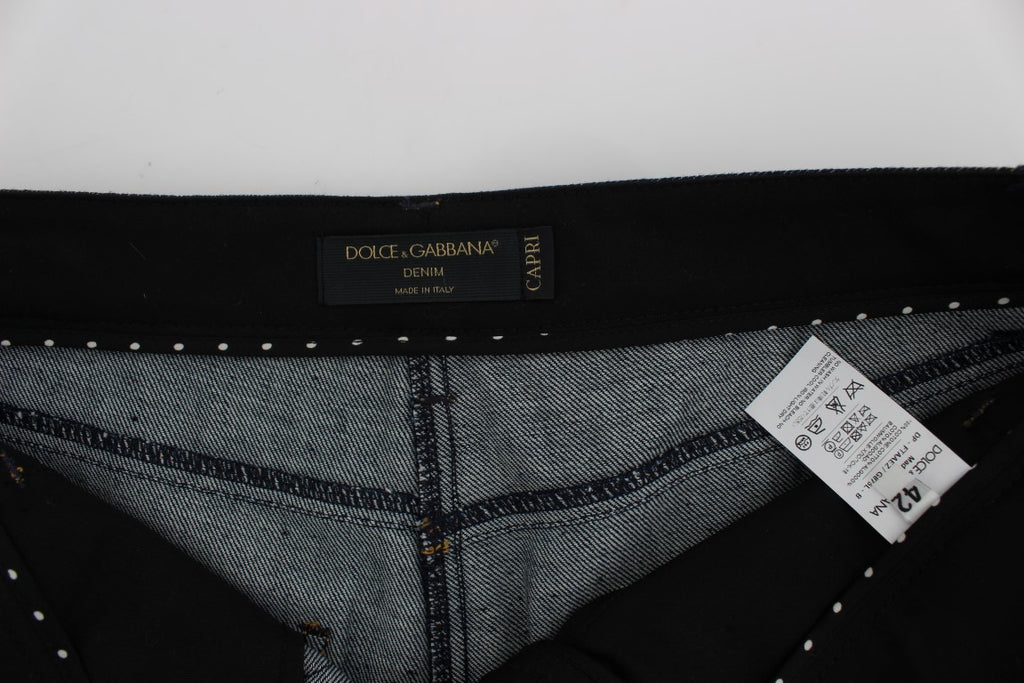 Dolce & Gabbana Blue Denim Cotton CAPRI Torero Jeans - Eljoys Fashion 