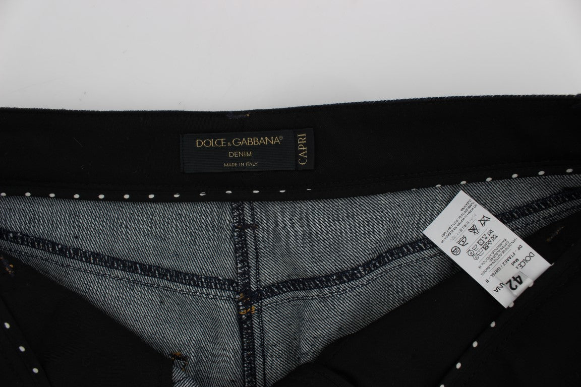 Dolce & Gabbana Blue Denim Cotton CAPRI Torero Jeans - Eljoys Fashion 