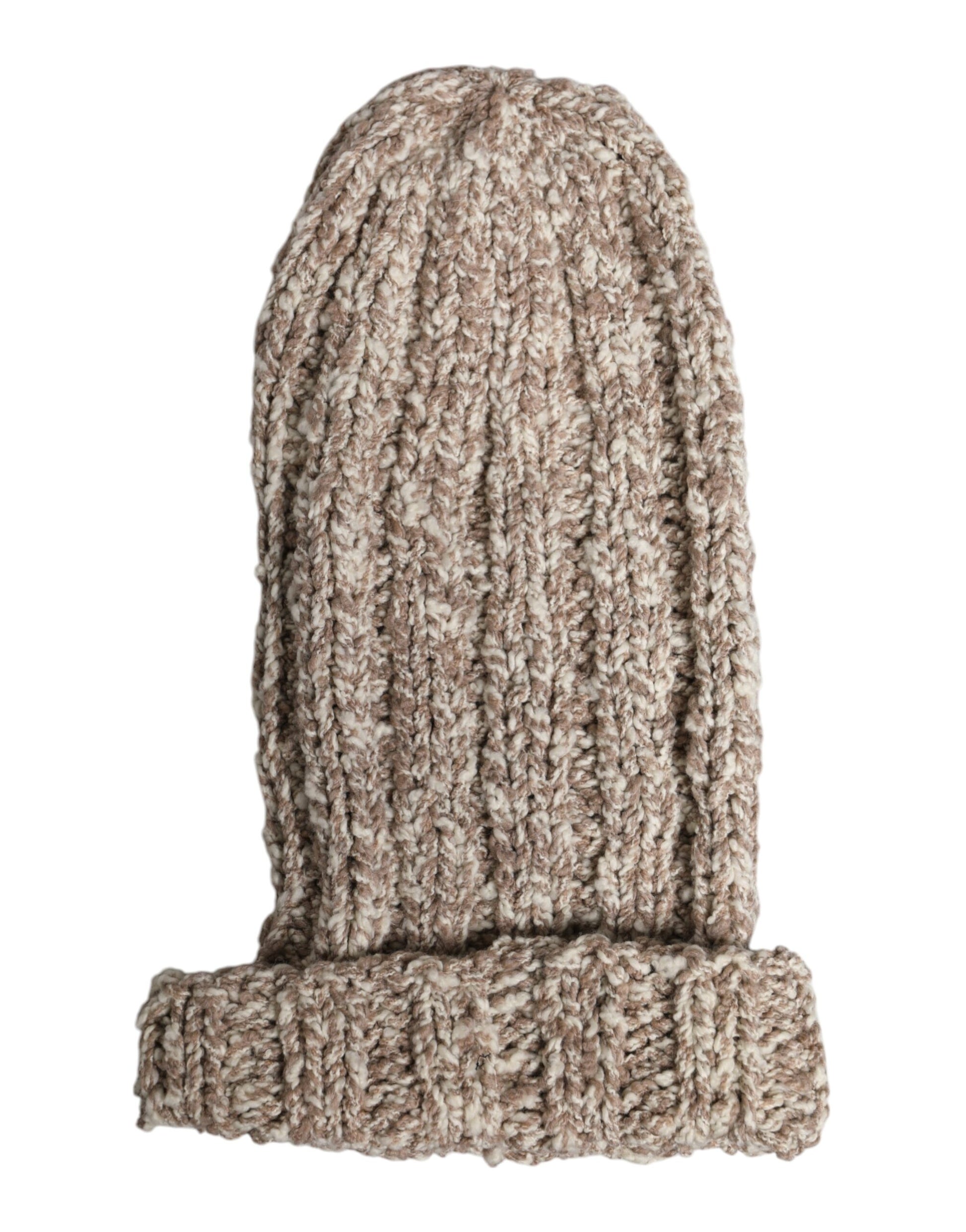 Dolce & Gabbana Beige Wool Knitted Ski Mask Balaclava Hat Dolce & Gabbana