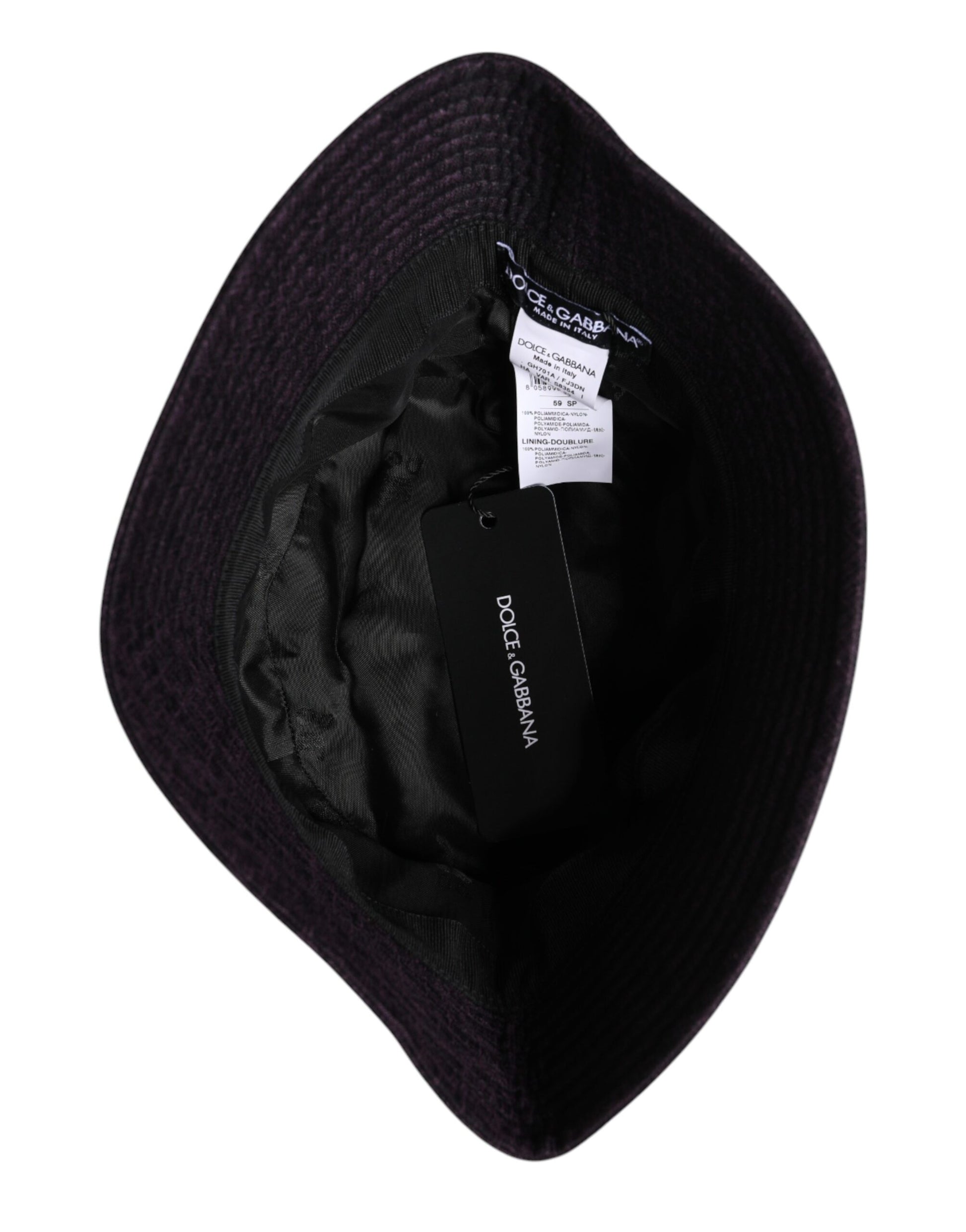 Dolce & Gabbana Black Wide Brim Nylon Bucket Hat Dolce & Gabbana
