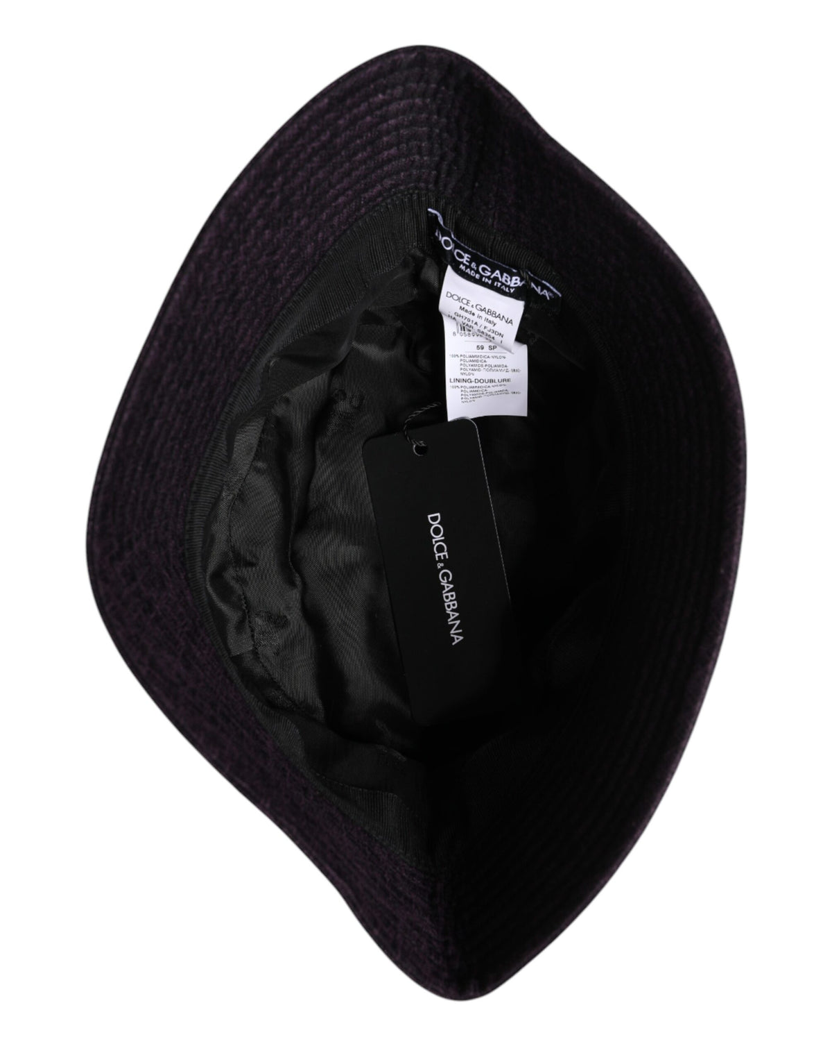 Dolce & Gabbana Black Wide Brim Nylon Bucket Hat - Eljoys Fashion 