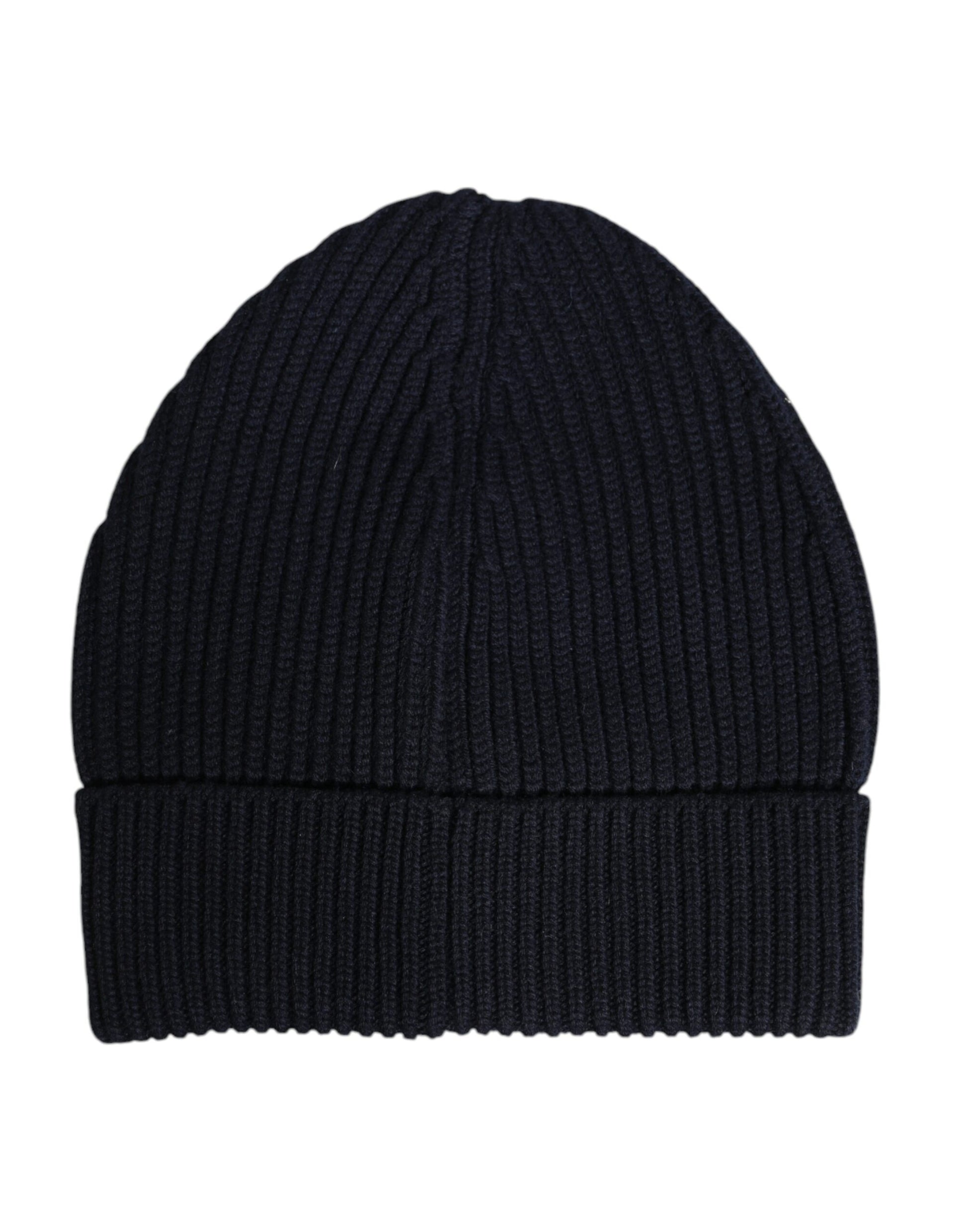 Dolce & Gabbana Black Cashmere Knitted Winter Beanie Hat Dolce & Gabbana