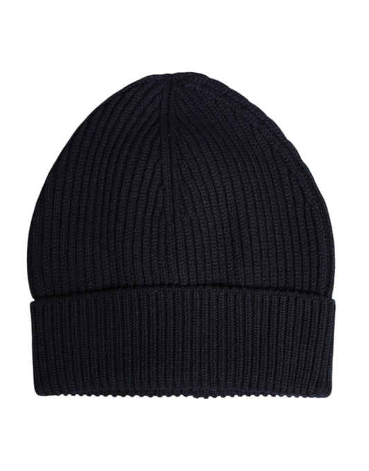 Dolce & Gabbana Black Cashmere Knitted Winter Beanie Hat Dolce & Gabbana