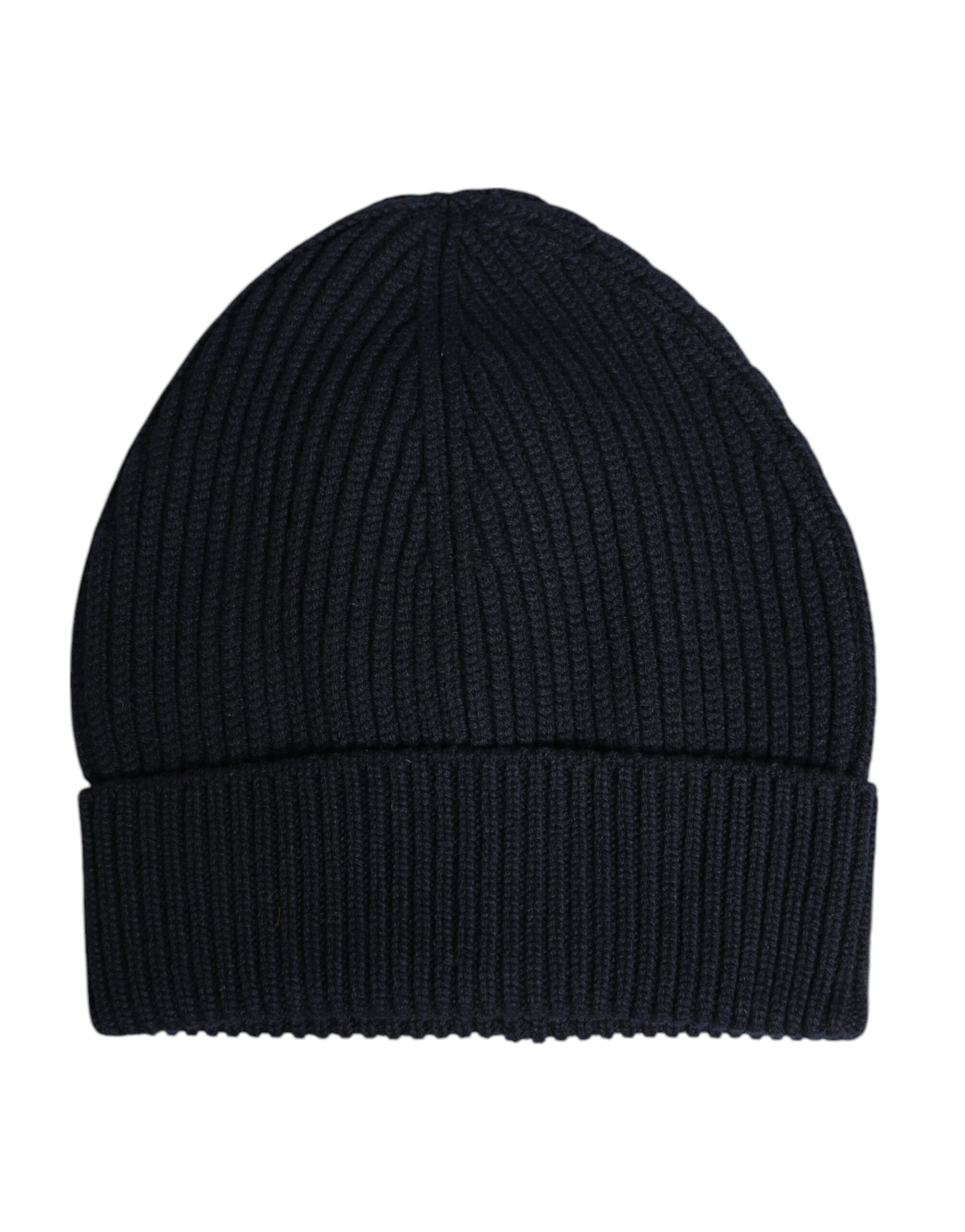 Dolce & Gabbana Black Cashmere Knitted Winter Beanie Hat Dolce & Gabbana