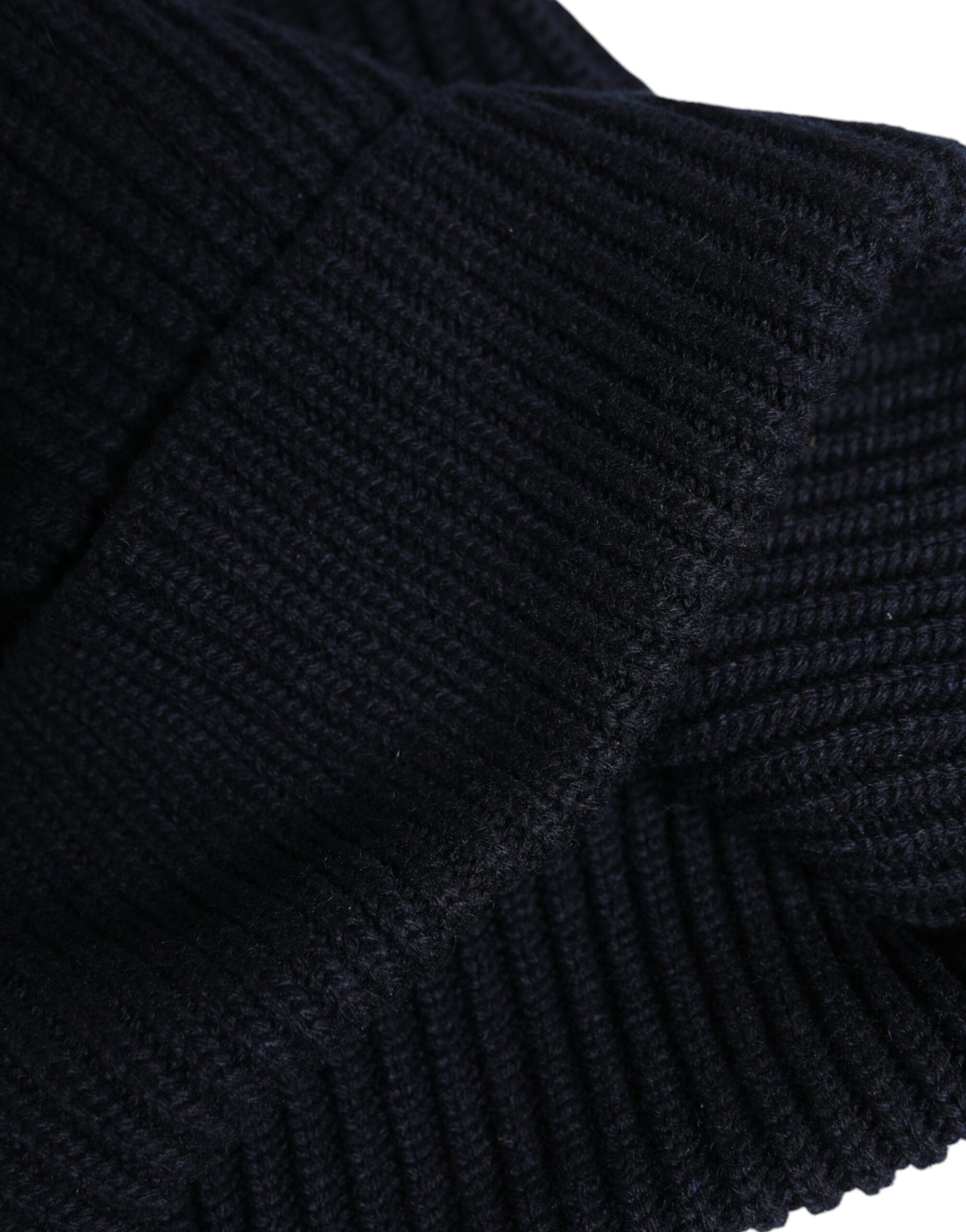 Dolce & Gabbana Black Cashmere Knitted Winter Beanie Hat Dolce & Gabbana