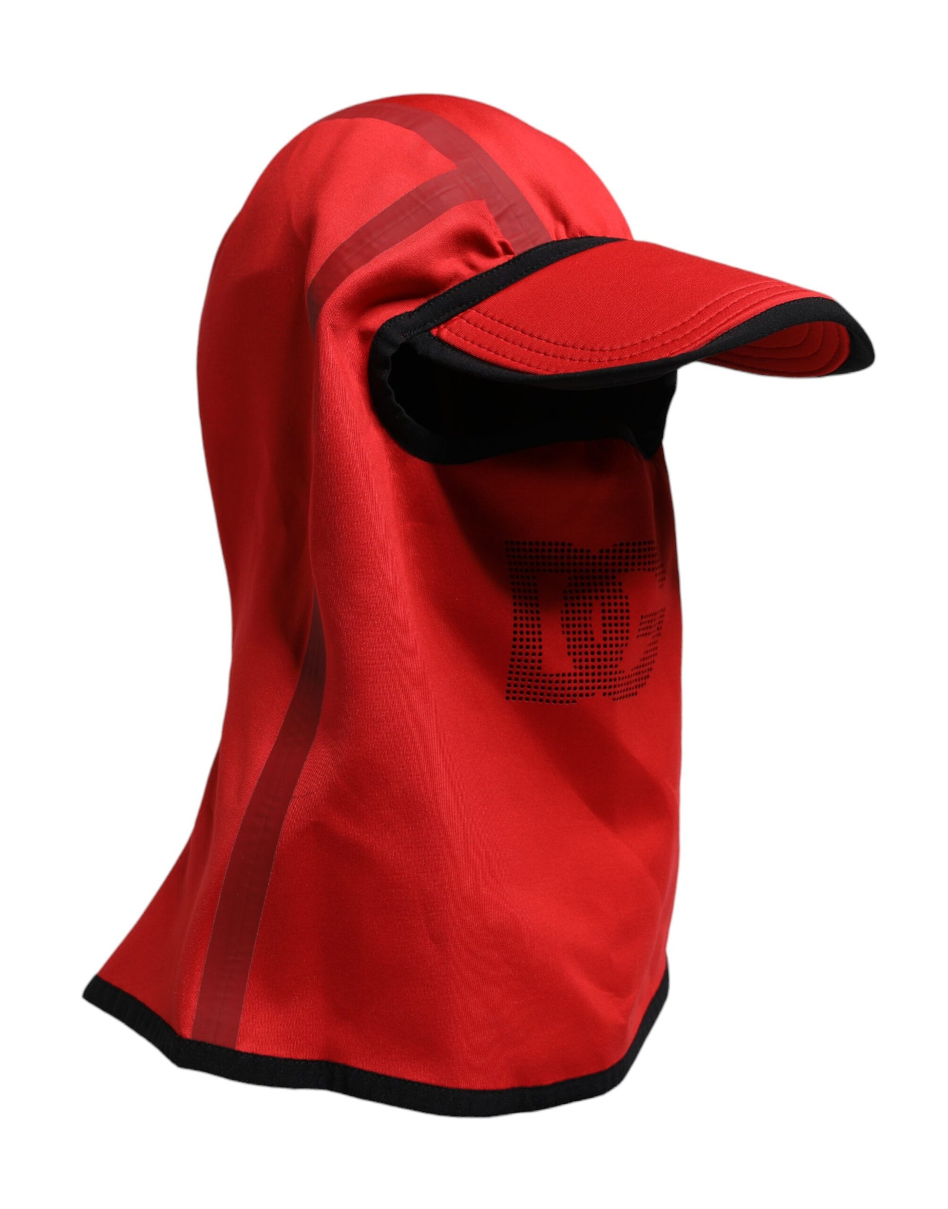 Dolce & Gabbana Red Logo Polyester Wide Brim Balaclava Hat Dolce & Gabbana