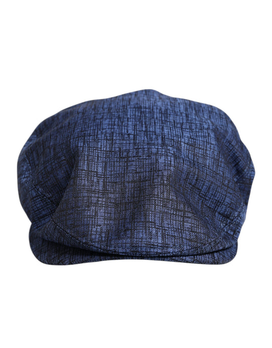 Dolce & Gabbana Blue Cotton Stretch Newsboy Hat Dolce & Gabbana