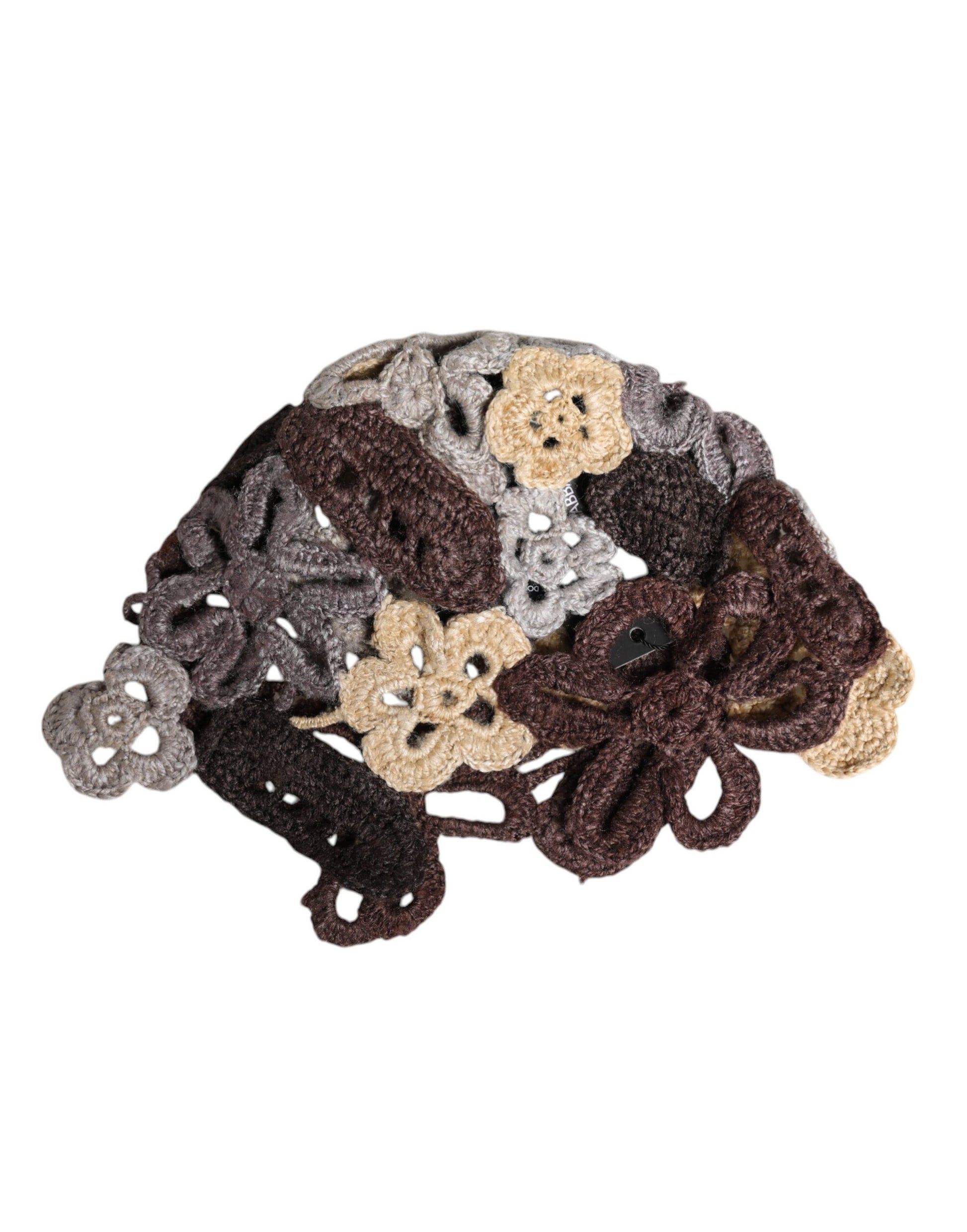 Dolce & Gabbana Multicolor Floral Silk Crochet Beanie Hat Dolce & Gabbana