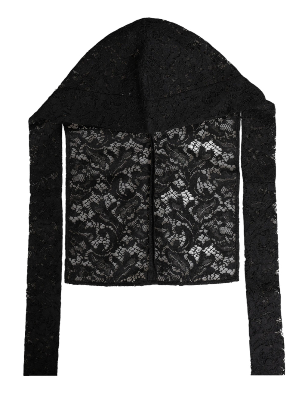 Dolce & Gabbana Black Floral Lace Whole Head Wrap Hat - Eljoys Fashion 