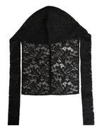 Dolce & Gabbana Black Floral Lace Whole Head Wrap Hat - Eljoys Fashion 