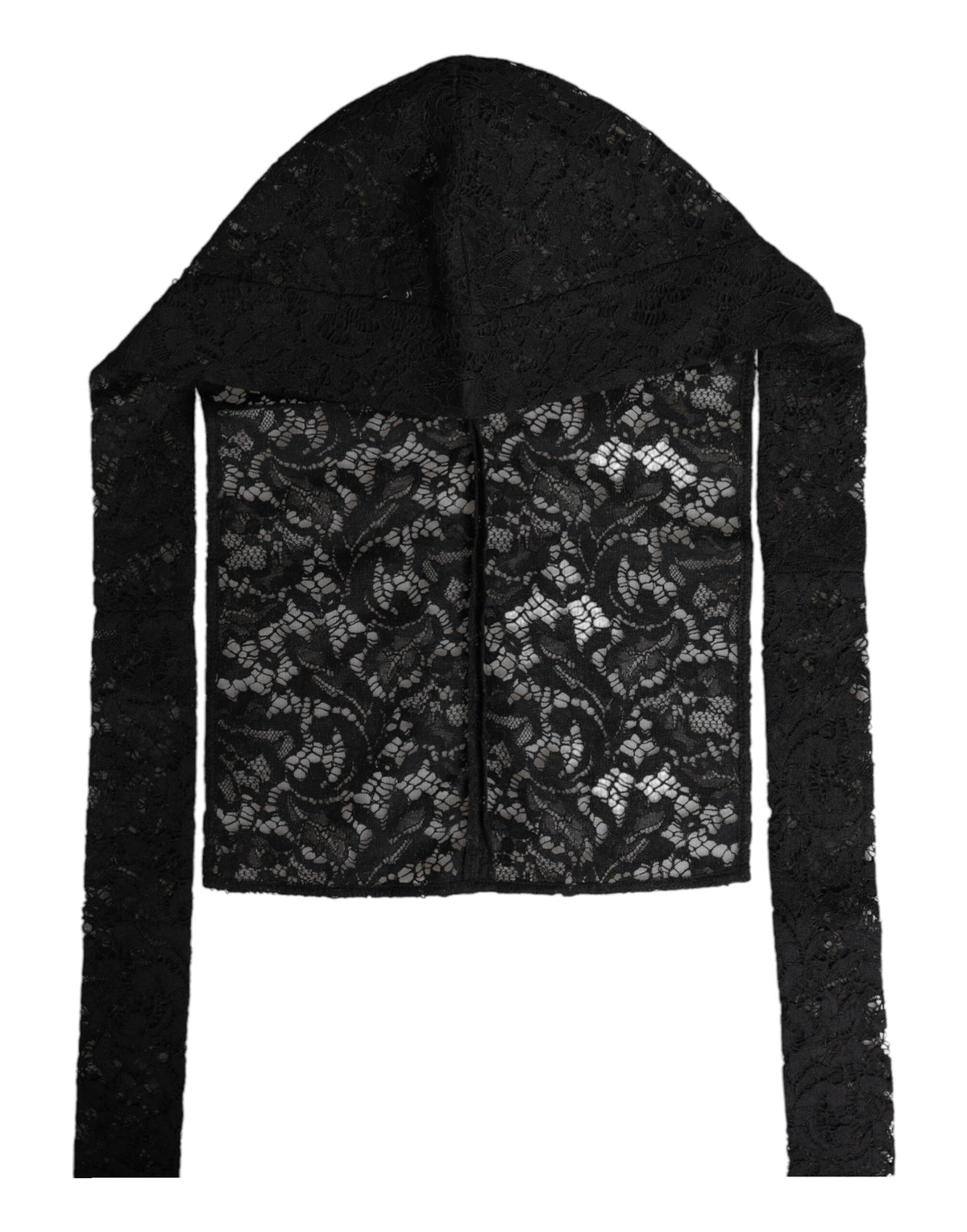 Dolce & Gabbana Black Floral Lace Whole Head Wrap Hat - Eljoys Fashion 