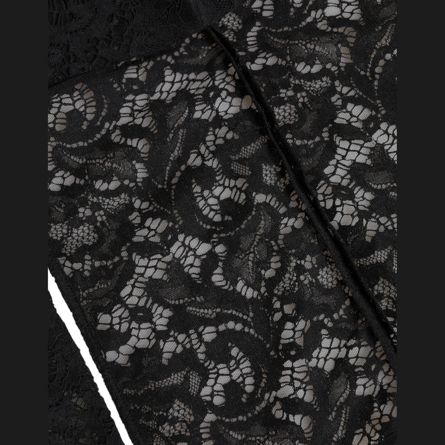 Dolce & Gabbana Black Floral Lace Whole Head Wrap Hat