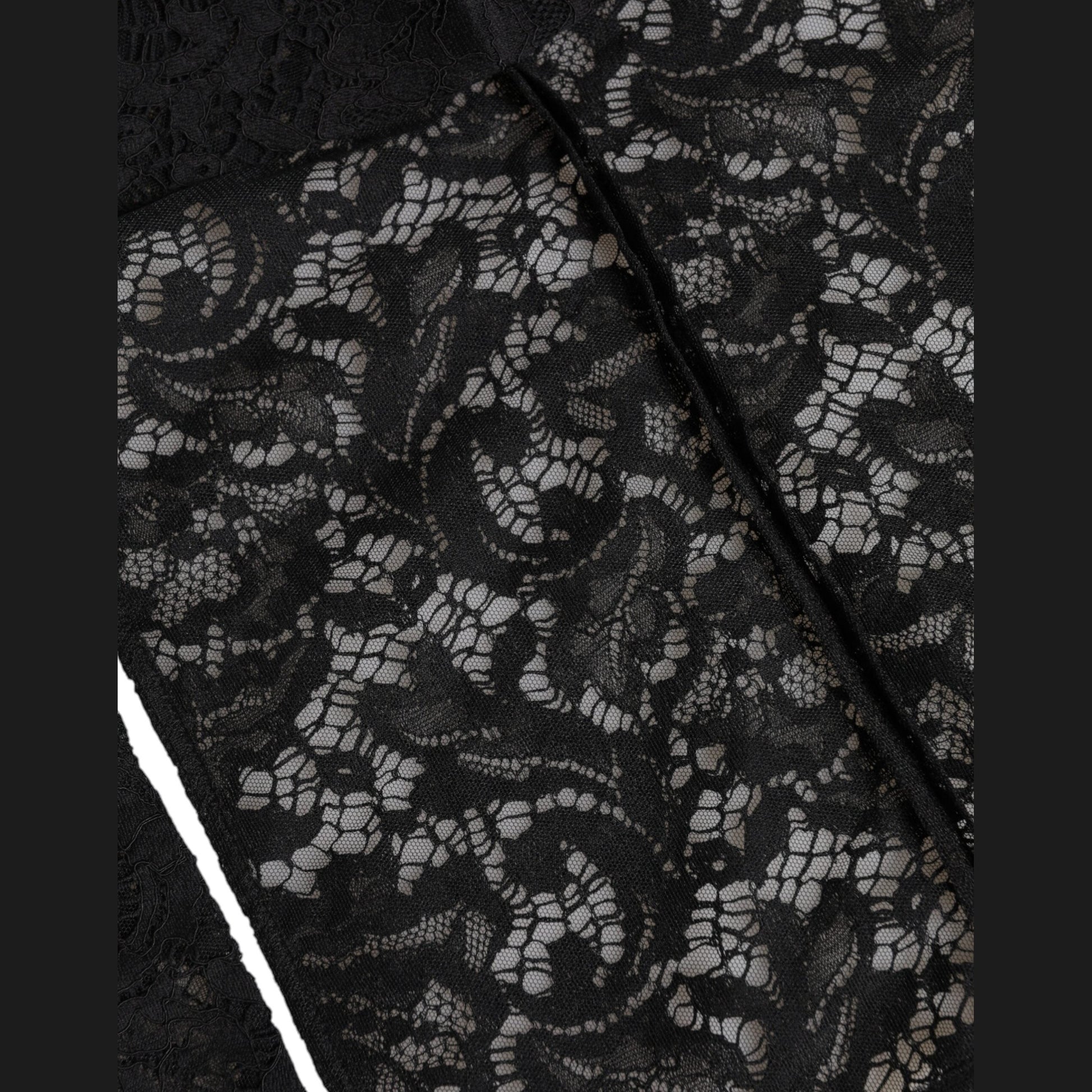 Dolce & Gabbana Black Floral Lace Whole Head Wrap Hat