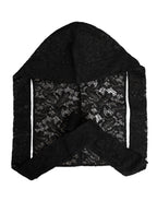 Dolce & Gabbana Black Floral Lace Whole Head Wrap Hat - Eljoys Fashion 