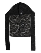 Dolce & Gabbana Black Floral Lace Whole Head Wrap Hat - Eljoys Fashion 