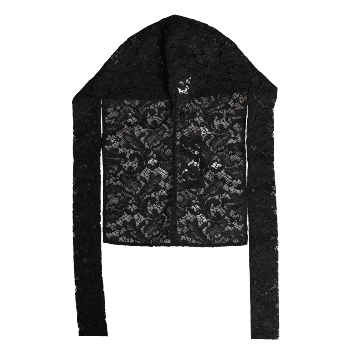 Dolce & Gabbana Black Floral Lace Whole Head Wrap Hat