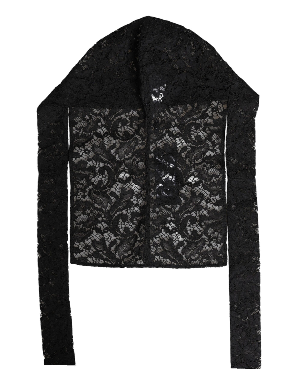 Dolce & Gabbana Black Floral Lace Whole Head Wrap Hat - Eljoys Fashion 
