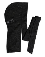 Dolce & Gabbana Black Floral Lace Whole Head Wrap Hat - Eljoys Fashion 