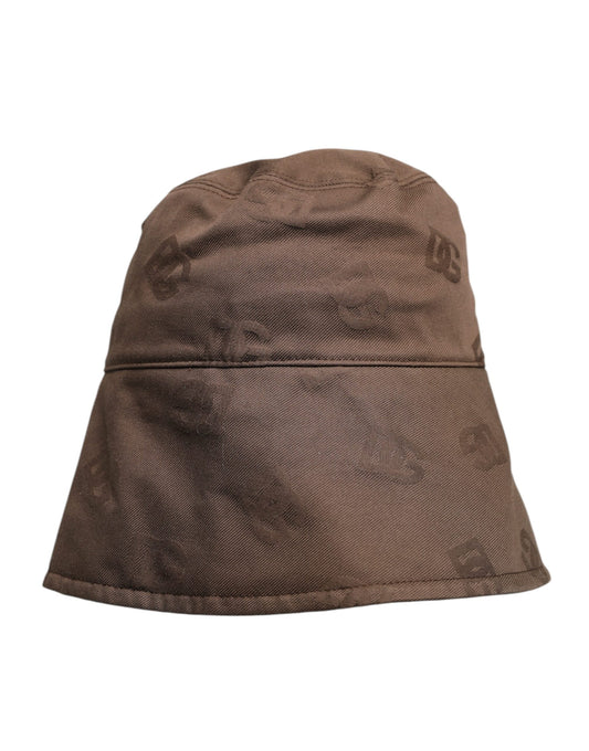 Dolce & Gabbana Brown Logo Monogram Cotton Bucket Cap Dolce & Gabbana