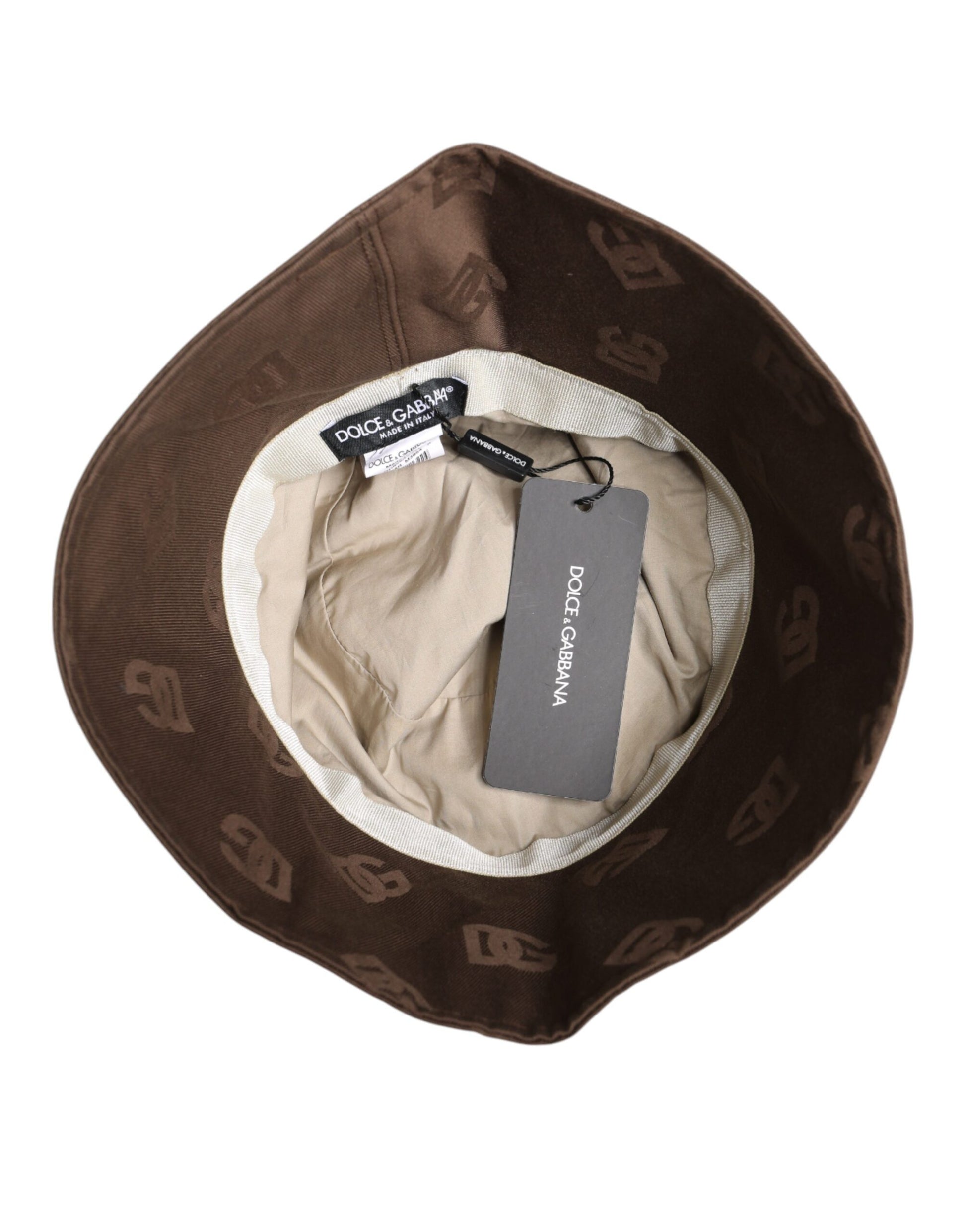 Dolce & Gabbana Brown Logo Monogram Cotton Bucket Cap Dolce & Gabbana