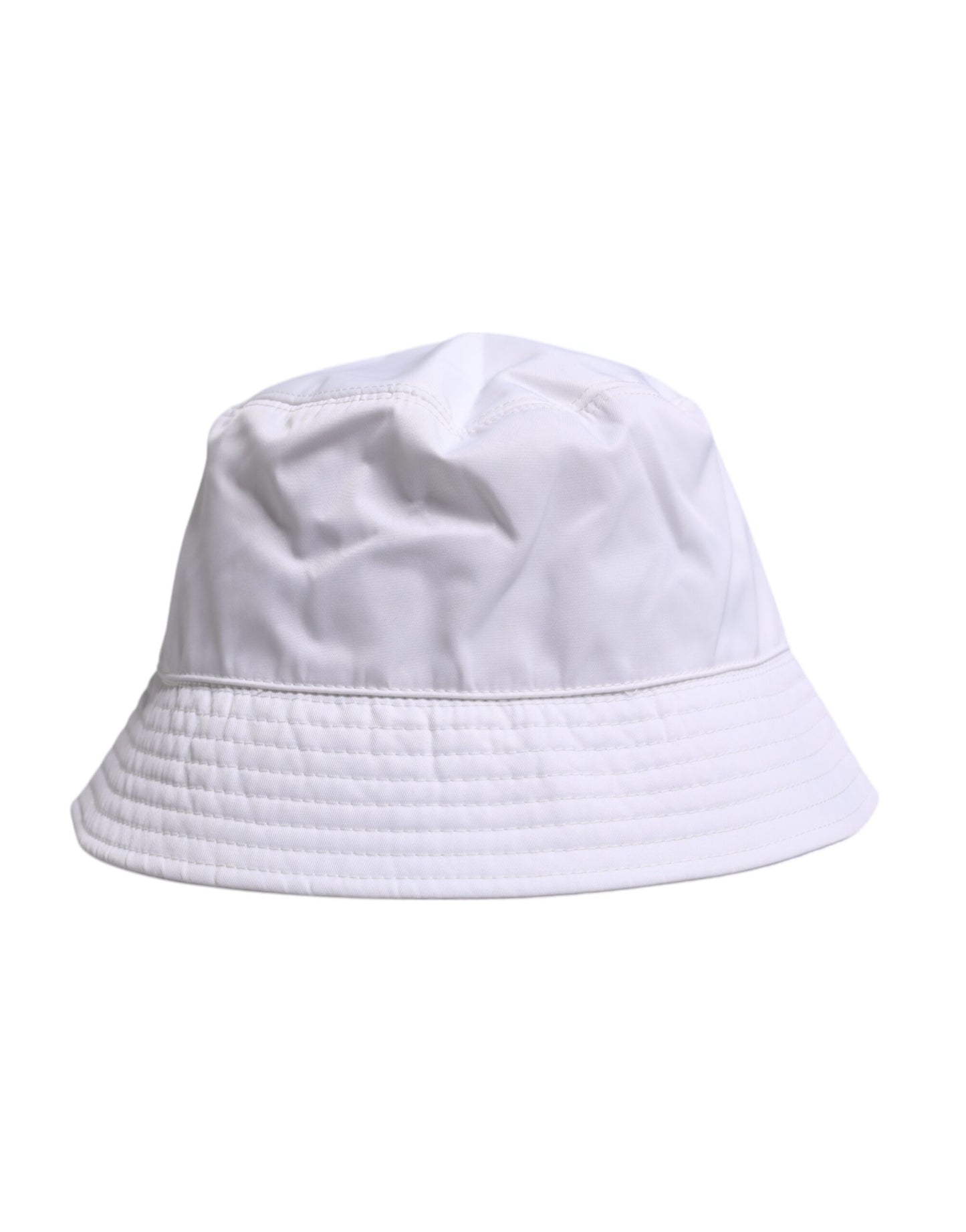 Dolce & Gabbana White Cotton Wide Brim Bucket Hat Dolce & Gabbana