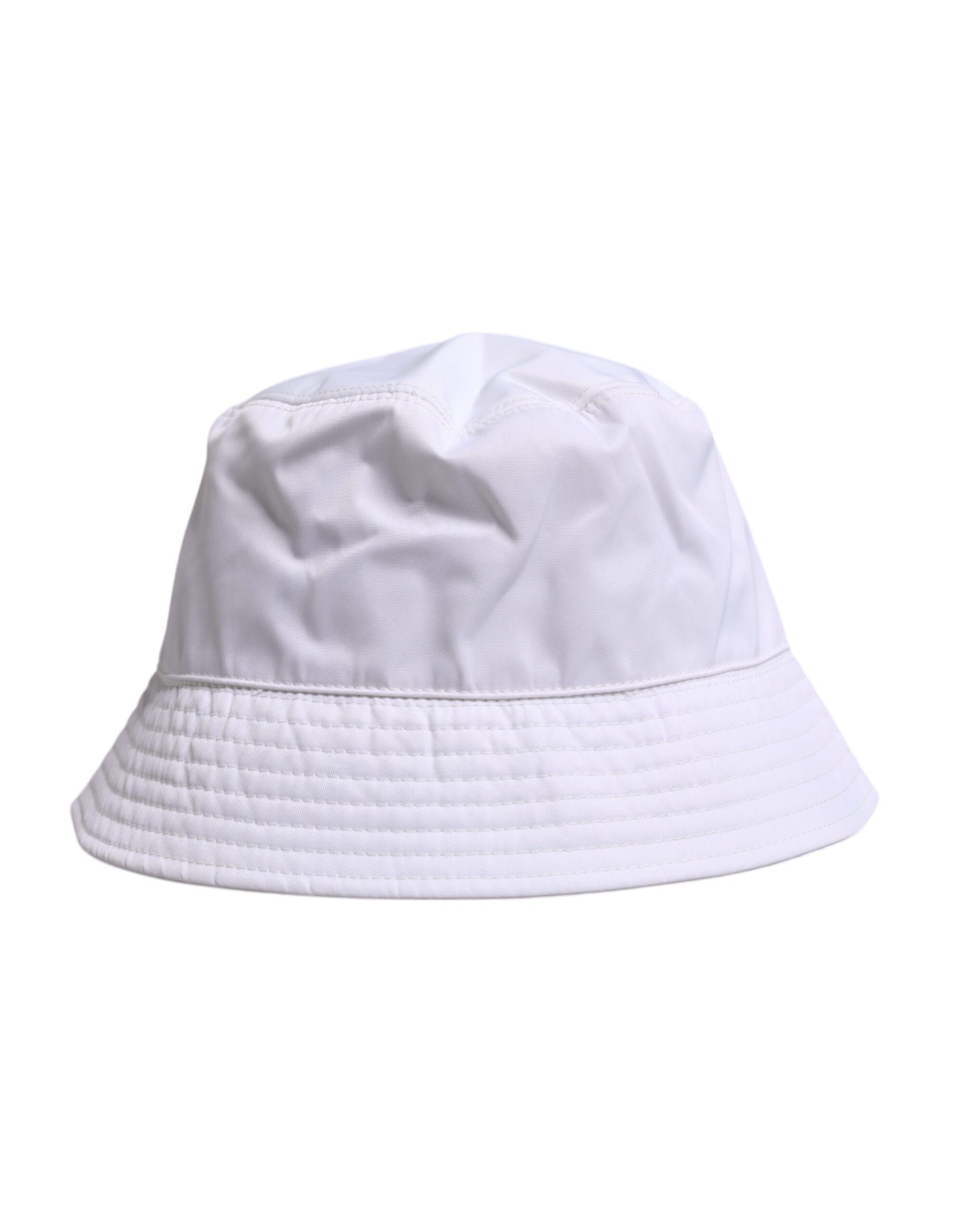 Dolce & Gabbana White Cotton Wide Brim Bucket Hat Dolce & Gabbana