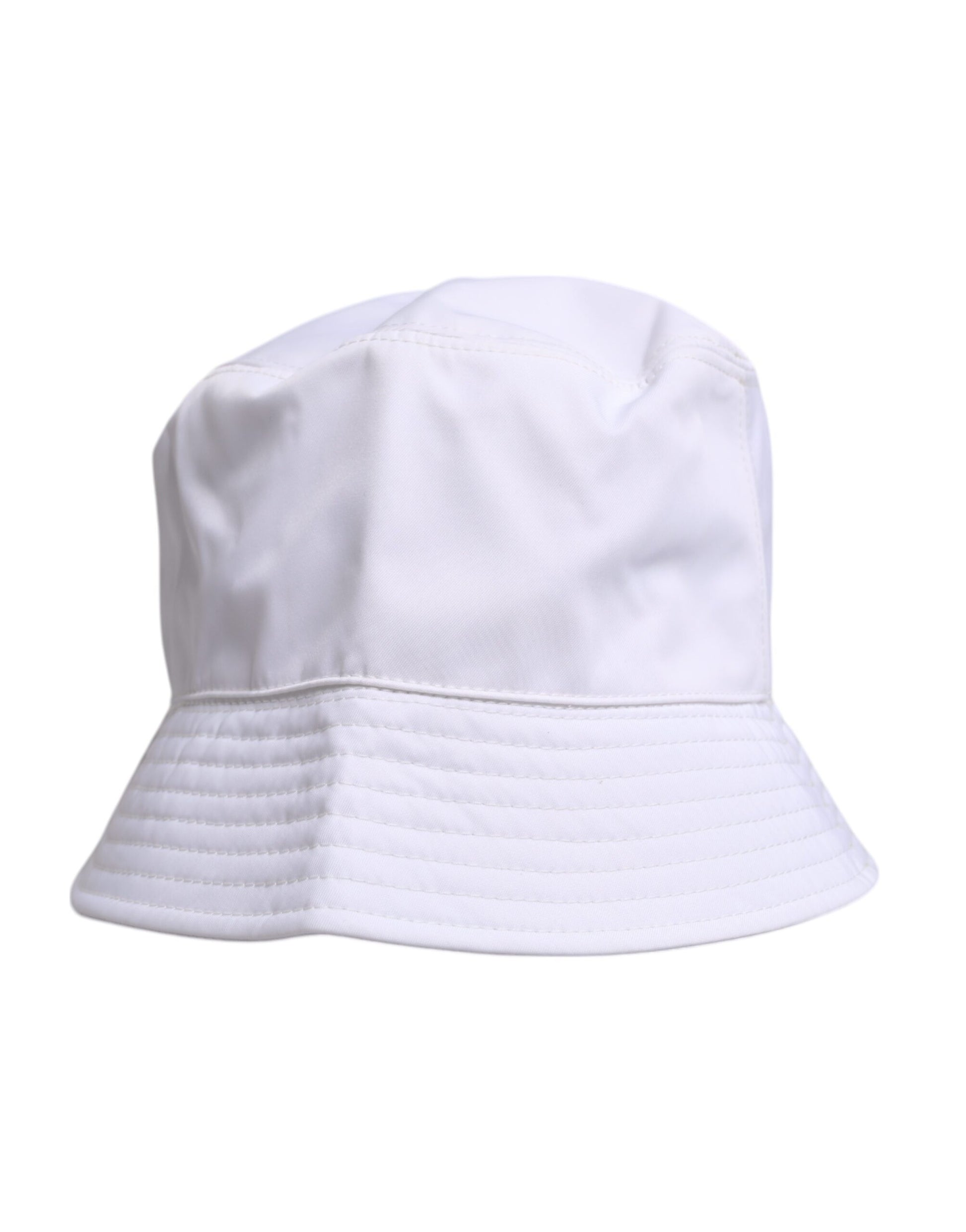 Dolce & Gabbana White Cotton Wide Brim Bucket Hat Dolce & Gabbana