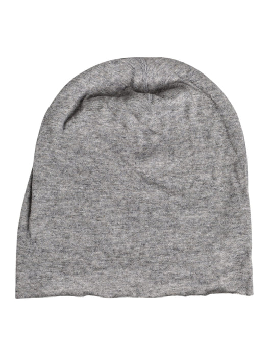 Dolce & Gabbana Gray Viscose Blend Knitted Beanie Cap Dolce & Gabbana