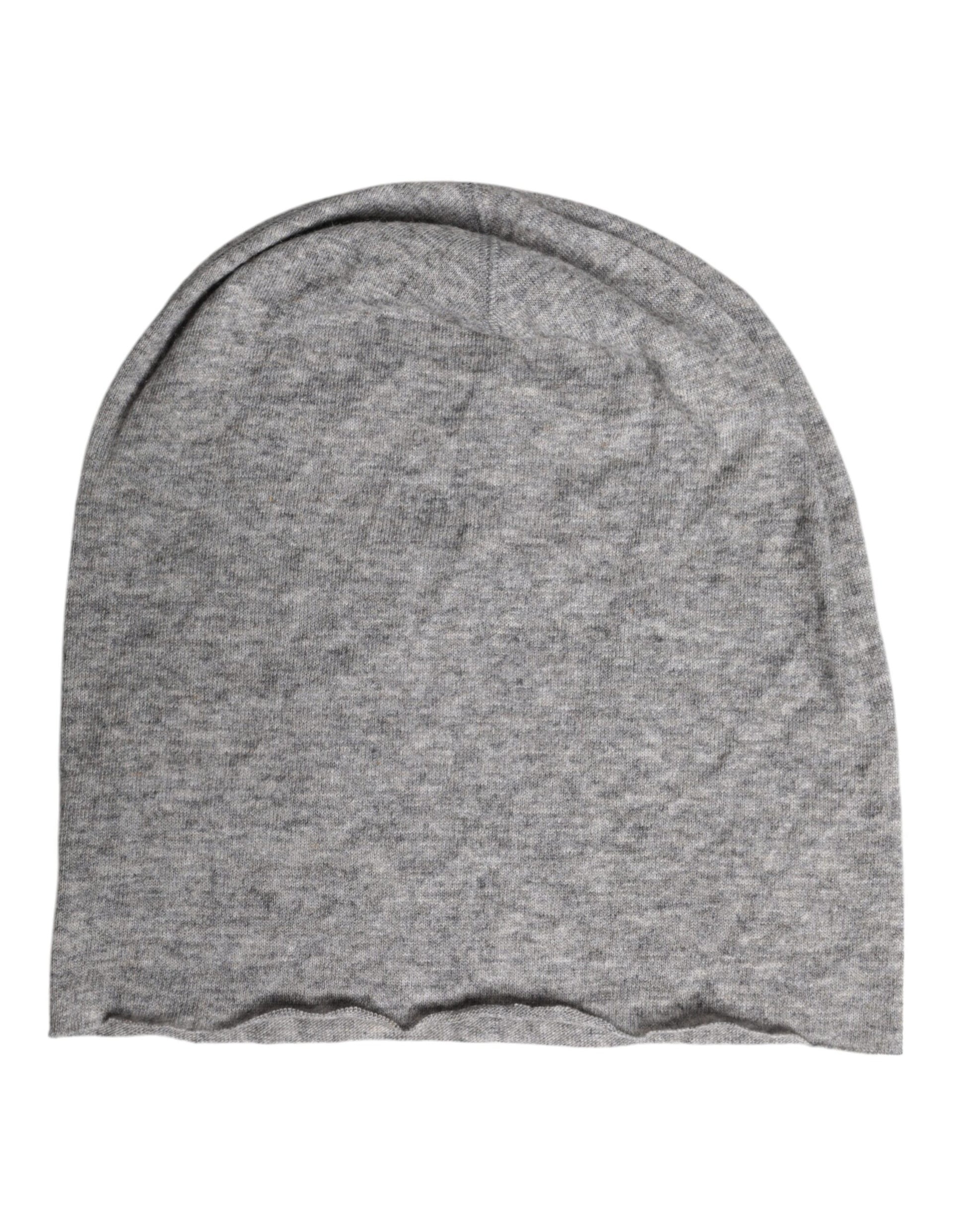 Dolce & Gabbana Gray Viscose Blend Knitted Beanie Cap Dolce & Gabbana