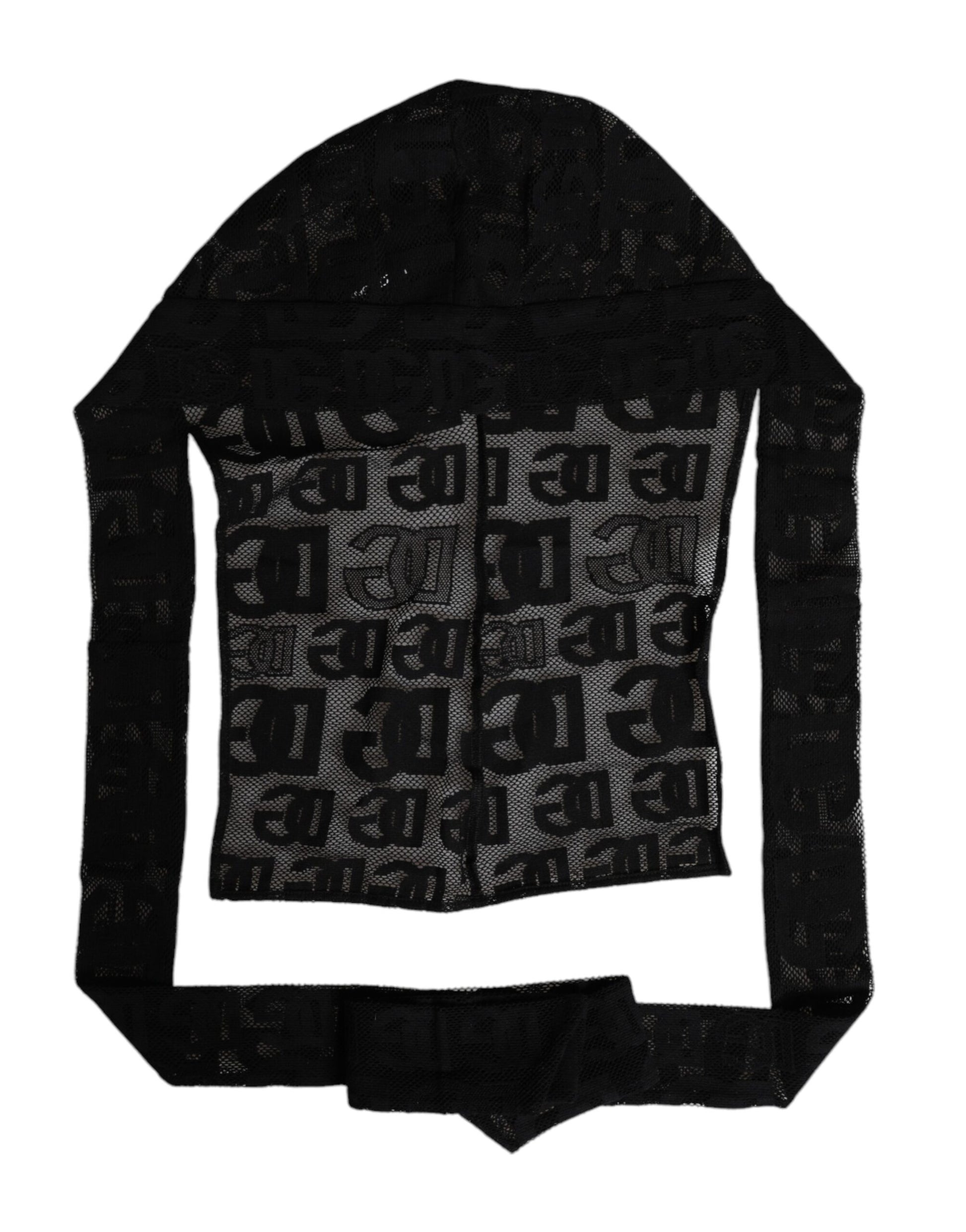 Dolce & Gabbana Black Logo Mesh Whole Head Wrap Hat Dolce & Gabbana