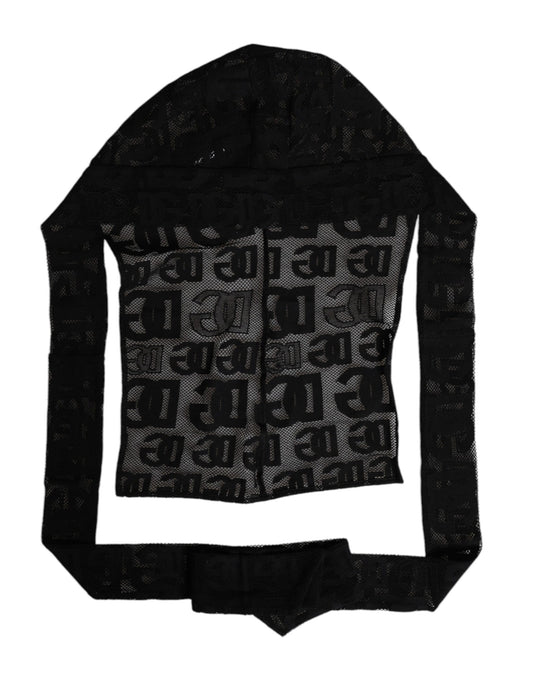 Dolce & Gabbana Black Logo Mesh Whole Head Wrap Hat Dolce & Gabbana