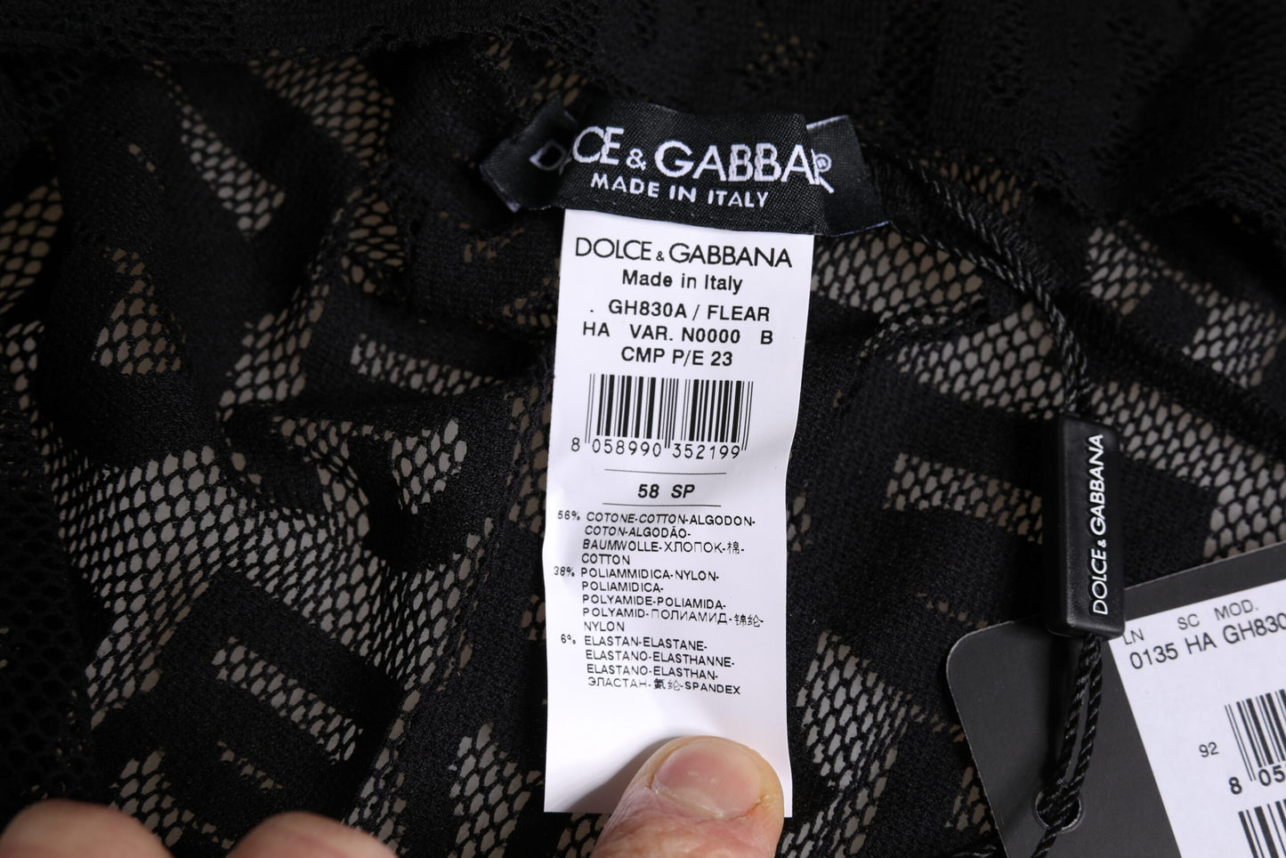 Dolce & Gabbana Black Logo Mesh Whole Head Wrap Hat Dolce & Gabbana