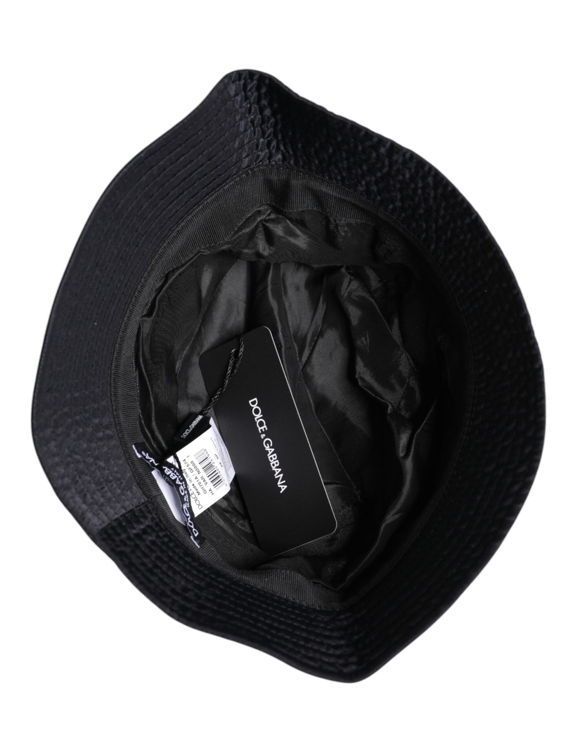 Dolce & Gabbana Black Cotton Wide Brim Bucket Hat - Eljoys Fashion 